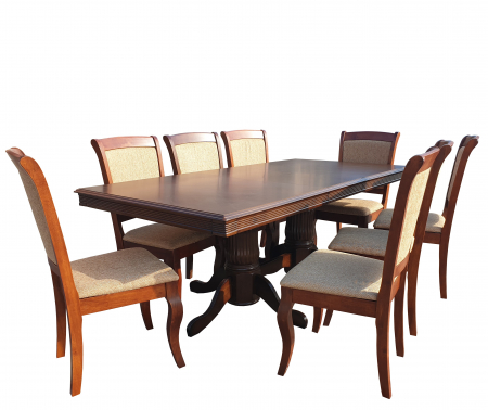 MOBILIER LIVING - Set Masa RH 7132 Si 8 Scaune RH5519 Dirty Oak, 160x100x77 cm