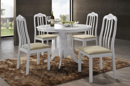 Masa cu scaune living - Set Masa RH7066T + 4 Scaune 559C, 101x101x78 cm, White