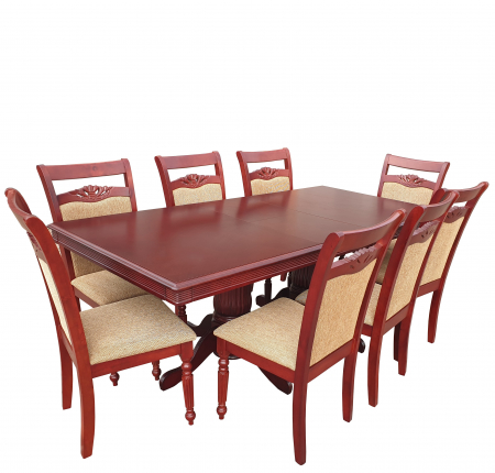 Masa cu scaune living - Set Masa RH7132 + 8 Scaune RH8064 ,160x100c77 cm, Mahon