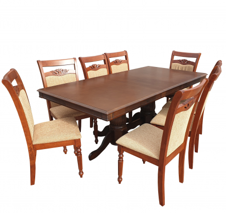 MOBILIER LIVING - Set Masa RH7132 + 8 Scaune RH8064,160x100x77 cm, Dirty oak