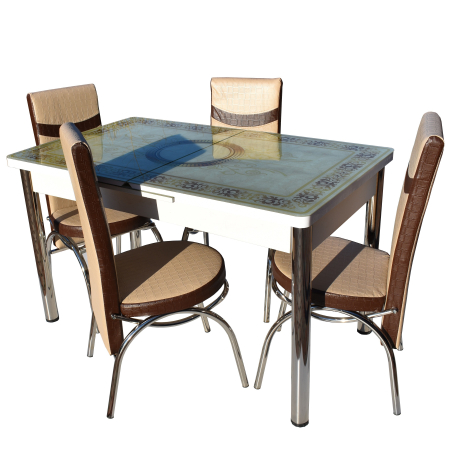 Mese - Set Masa Sticla Cu 4 Scaune Tip 2-0040