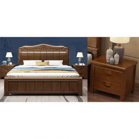 Set pat 160 + doua noptiere MU11, 160x200cm, Nuc [4]