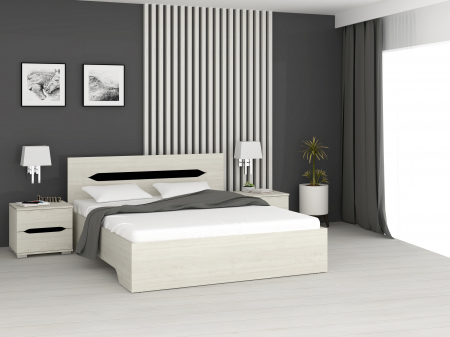 Pat dormitor - Set Pat 160 + Doua Noptiere Valencia K001