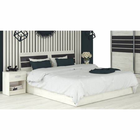 MOBILIER DORMITOR - Set pat + 2 noptiere Luca Stejar K001