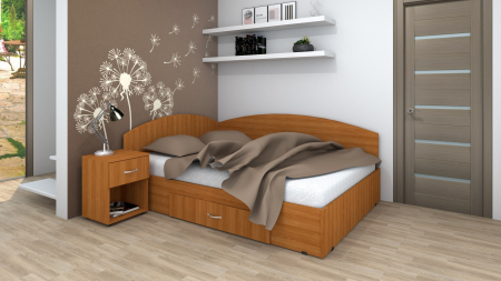 Pat dormitor - Set Pat Colt 140 + 1 Noptiera Cires