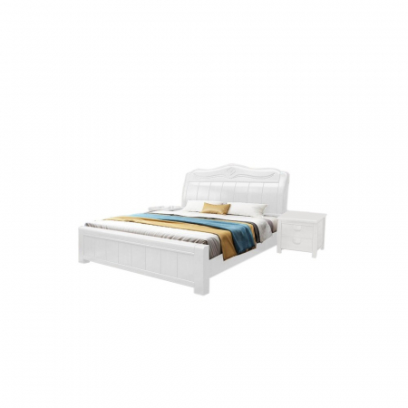 Set pat + Doua Noptiere MU14, 140x200 cm, Alb [3]