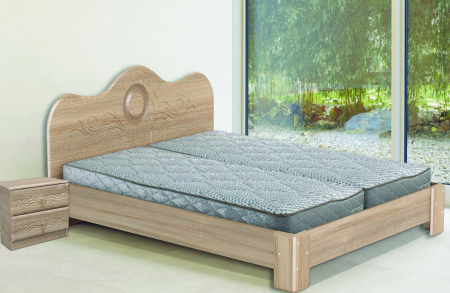 Paturi - Set Pat Mijloc 160 + Doua Noptiere Mdf Sonoma