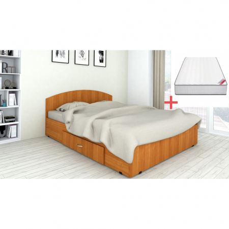 Paturi - Set pat Mijloc 160 si Saltea MR Poket Cires