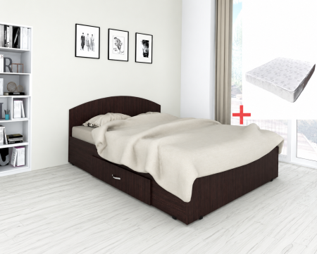 Paturi - Set pat mijloc 90 cu saltea Torino Wenge