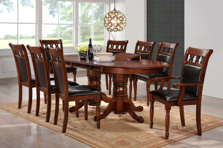 Masa cu scaune living - Set RH7038EXT+6RH8041C+2RH8041CA Dirty Oak155/200x100x76 cm