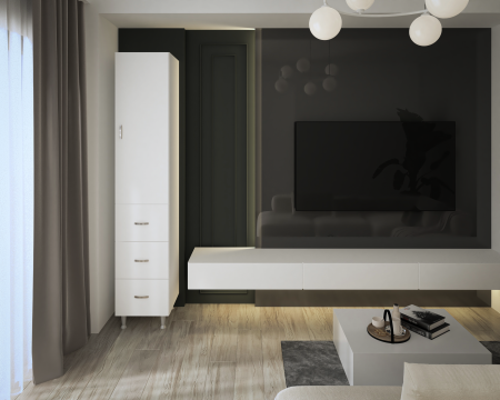 MOBILIER BAIE - Soldat 35 1U/3S, 35x35x180 cm, Alb