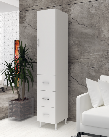 Set mobilier baie - Soldat 35 1U/3S, 35x35x180 cm, Alb