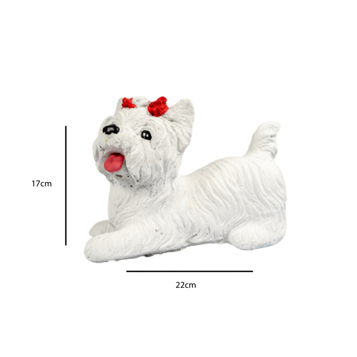 Bichon din beton, alb, pentru exterior, 22x17x12 cm [5]