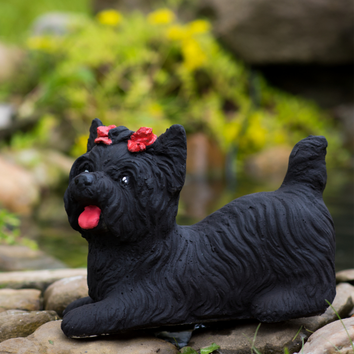 Bichon din beton, negru, pentru exterior, 22x17x12cm [4]