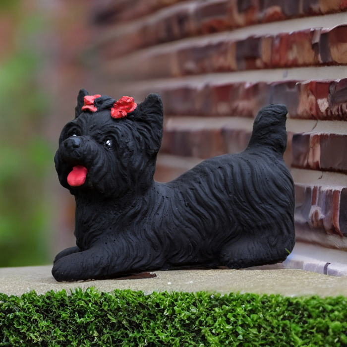 Bichon din beton, negru, pentru exterior, 22x17x12cm [2]