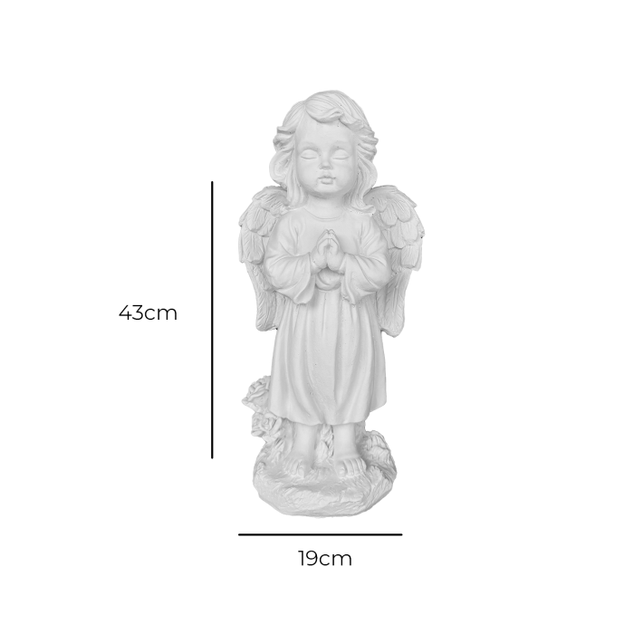 Ingeras fetita in rugaciune, din beton 43x19cm [3]