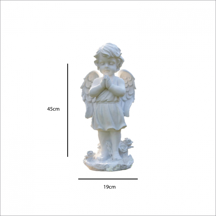 Ingeras in rugaciune din beton, pentru exterior, 45x15x19cm [4]
