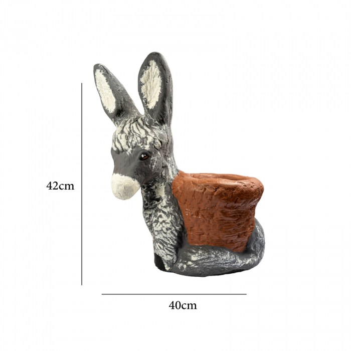 Magarus cu ghiveci din beton, pentru exterior, 40x22x42cm [4]