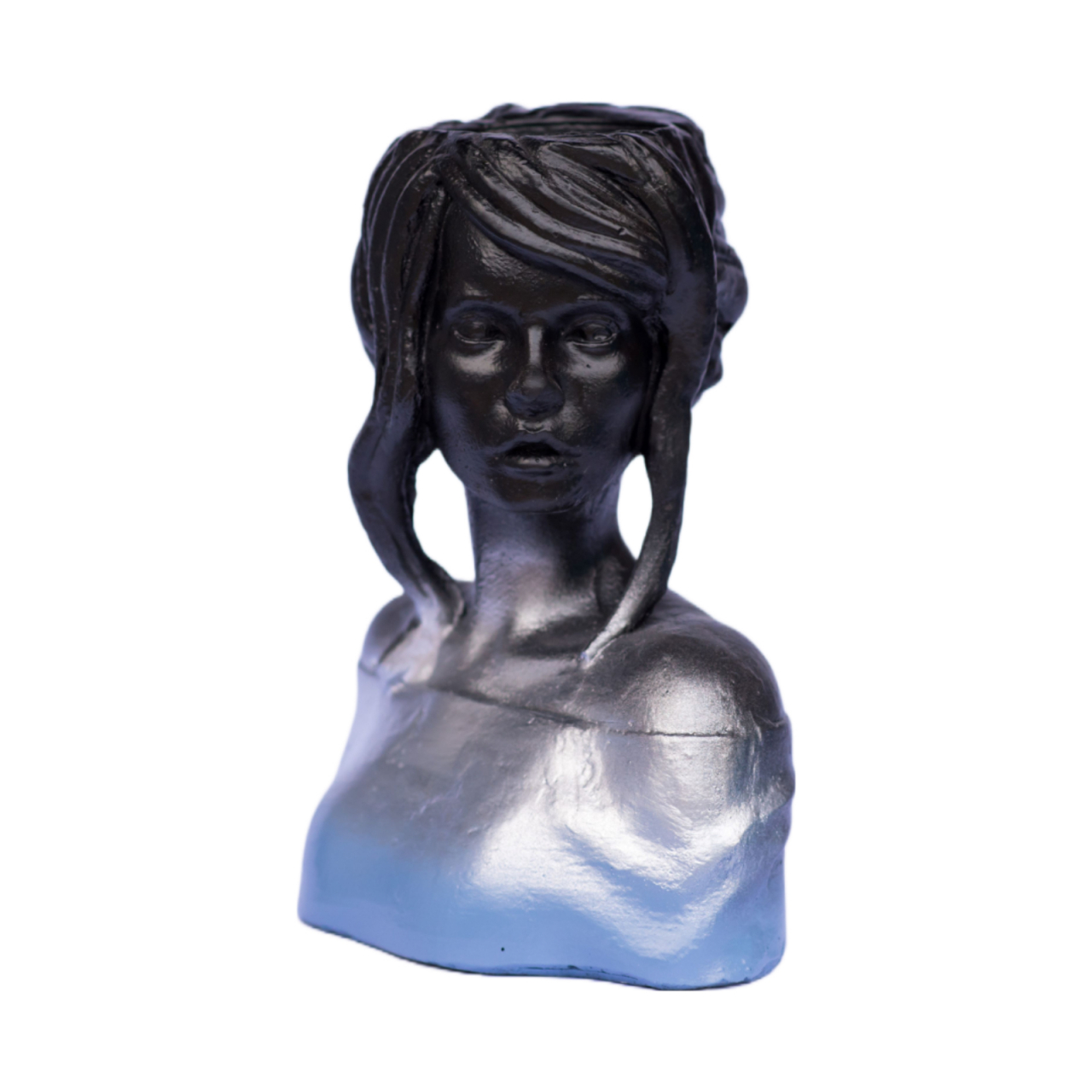 Pachet vaze Mira + Apollo, negru-argintiu-albastru, 24cm + 16cm inaltime [3]