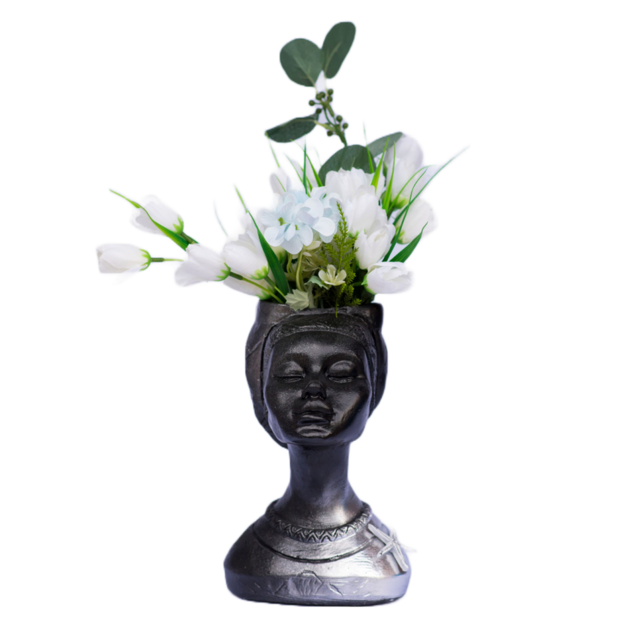 Pachet vaze Printesa Africana + Apollo, negru-argintiu, 24cm + 16cm inaltime [4]
