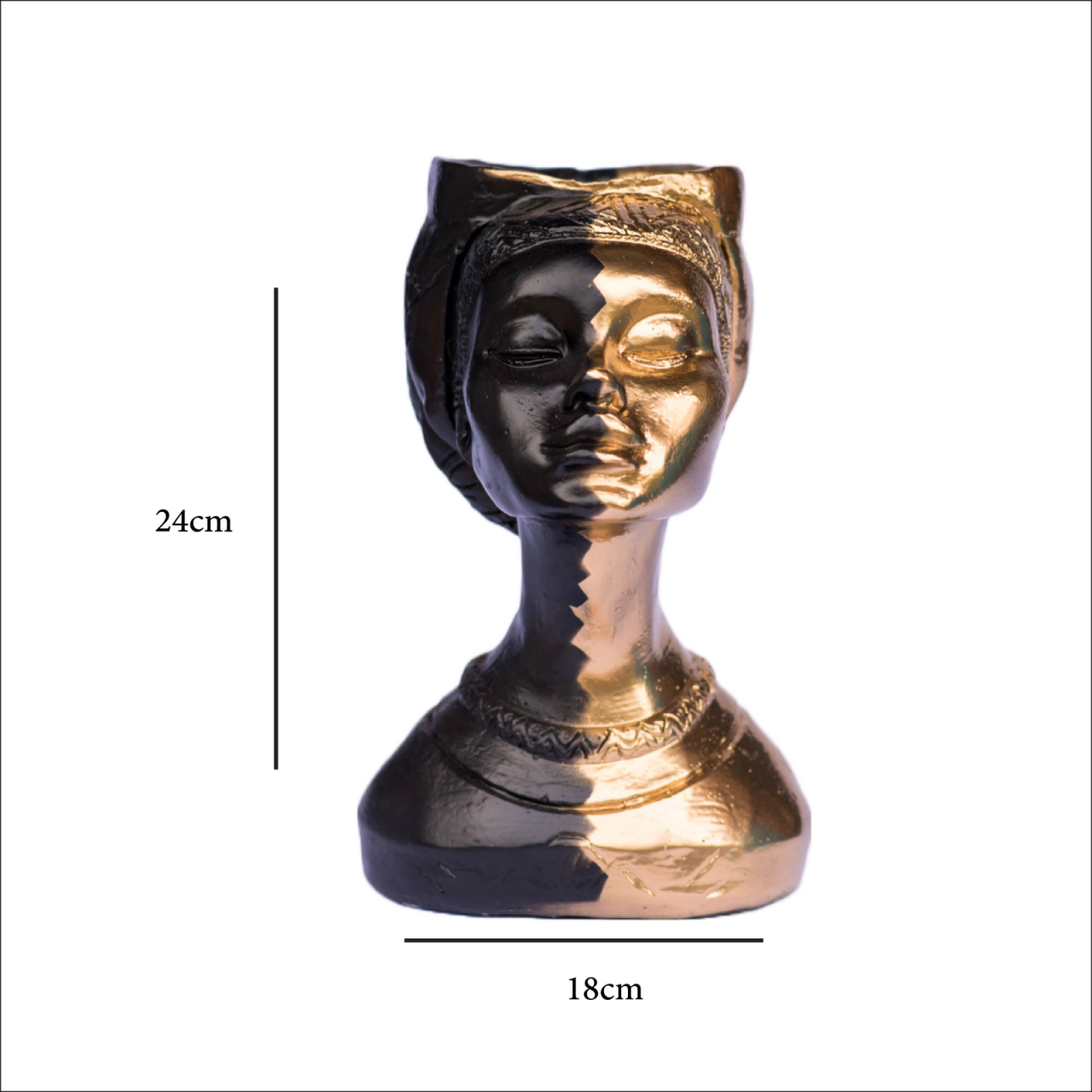 Pachet vaze Printesa Africana + Apollo, negru-auriu, 24cm + 16cm inaltime [5]