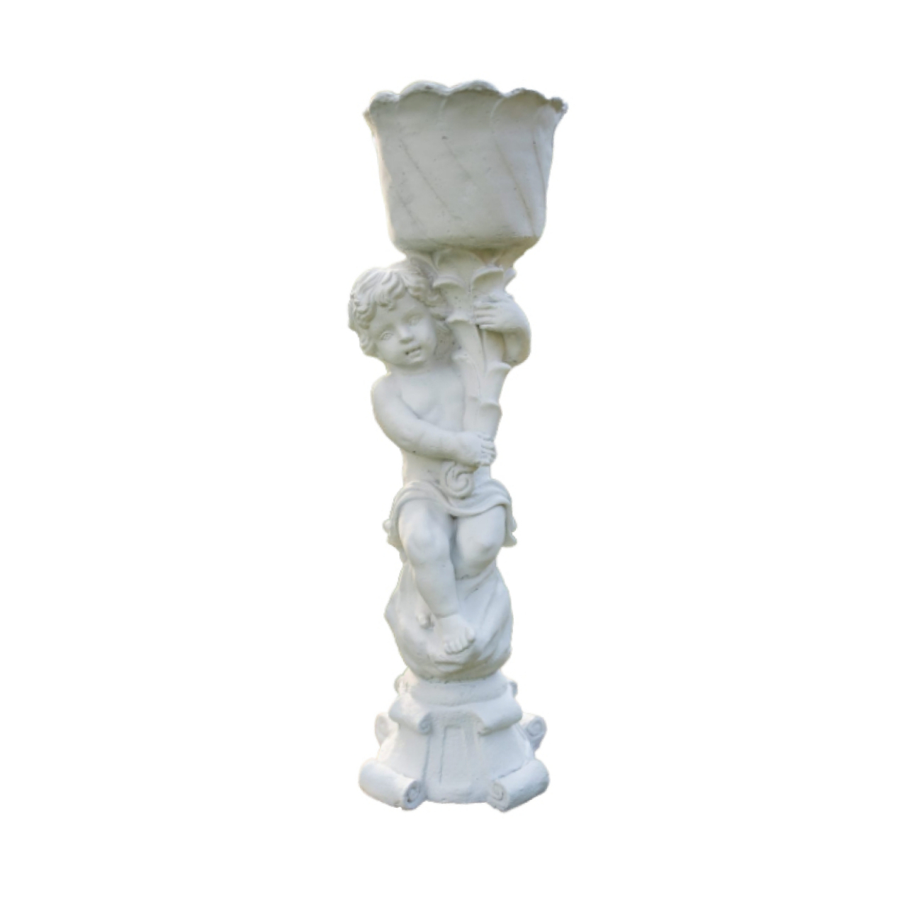 Statueta cu ghiveci din beton, pentru exterior, 18x18x63cm [1]