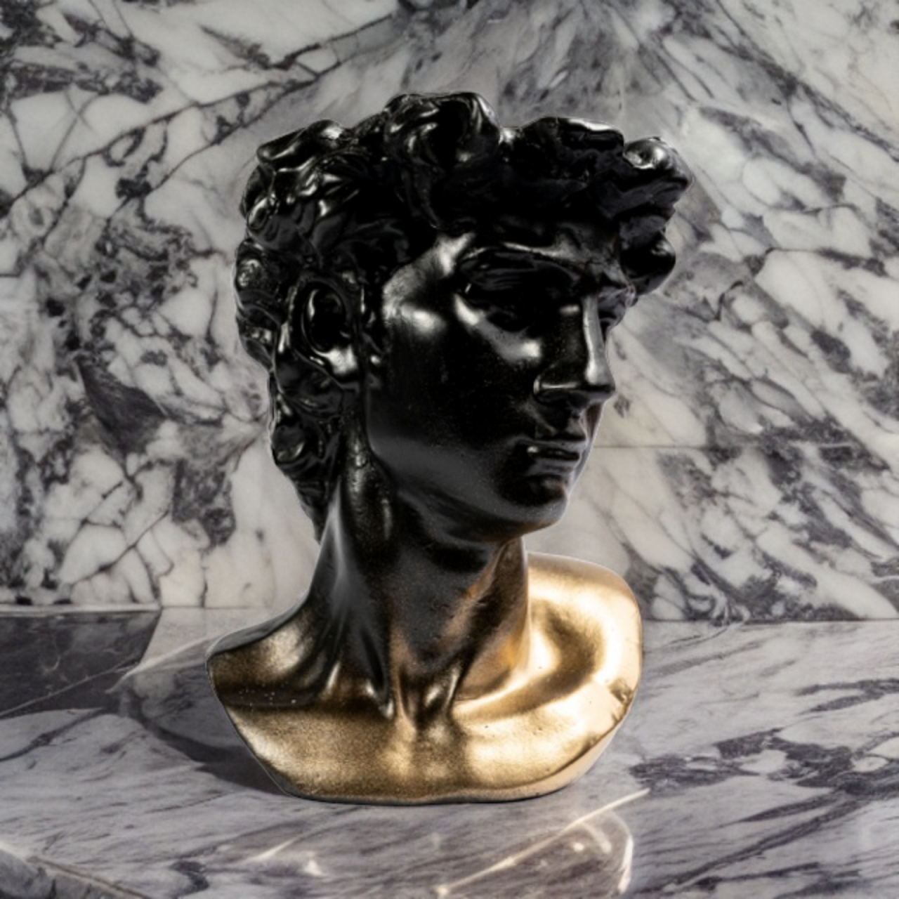 Vaza David, negru-auriu, 26x19x19 cm [2]