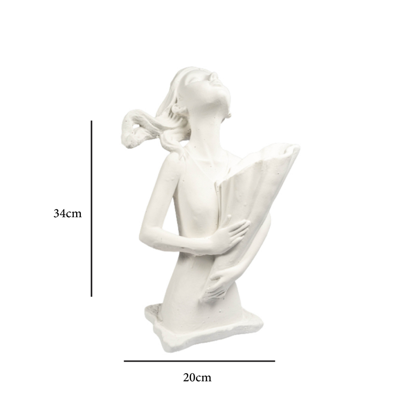 Vaza Dolly, alb, 34x20x16cm [5]