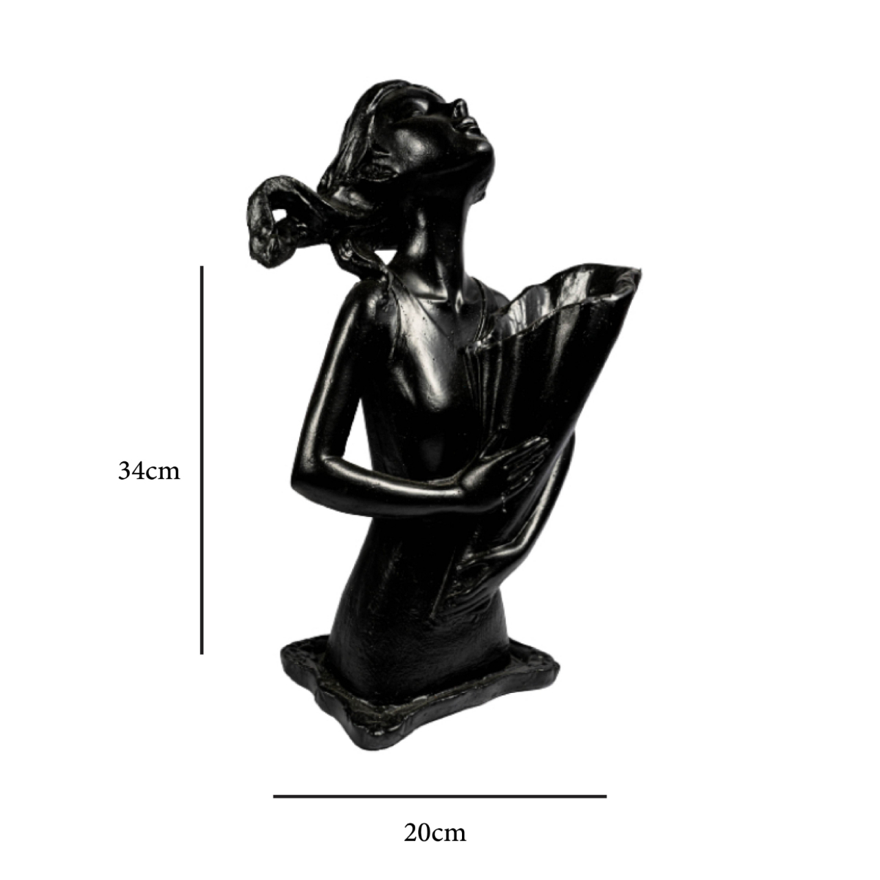 Vaza Dolly, negru, 34x20x16cm [5]