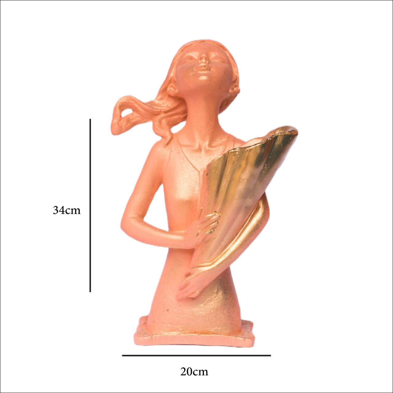 Vaza Dolly, roz-auriu, 34x20x16cm [5]