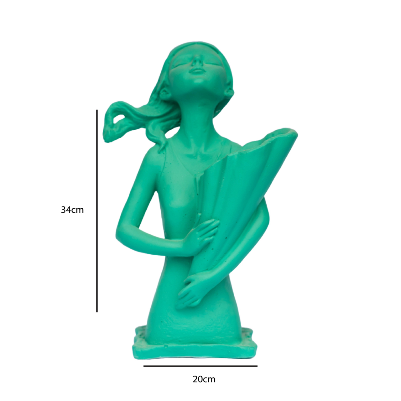 Vaza Dolly, verde, 34x20x16 cm [5]