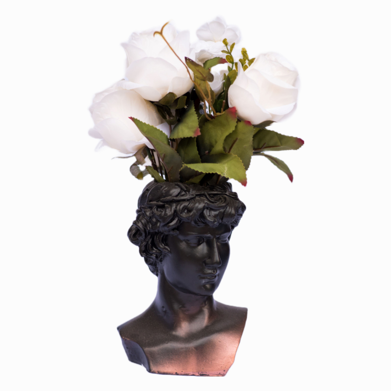 Vaza Hercule, negru-aramiu, 20x14x14cm [5]