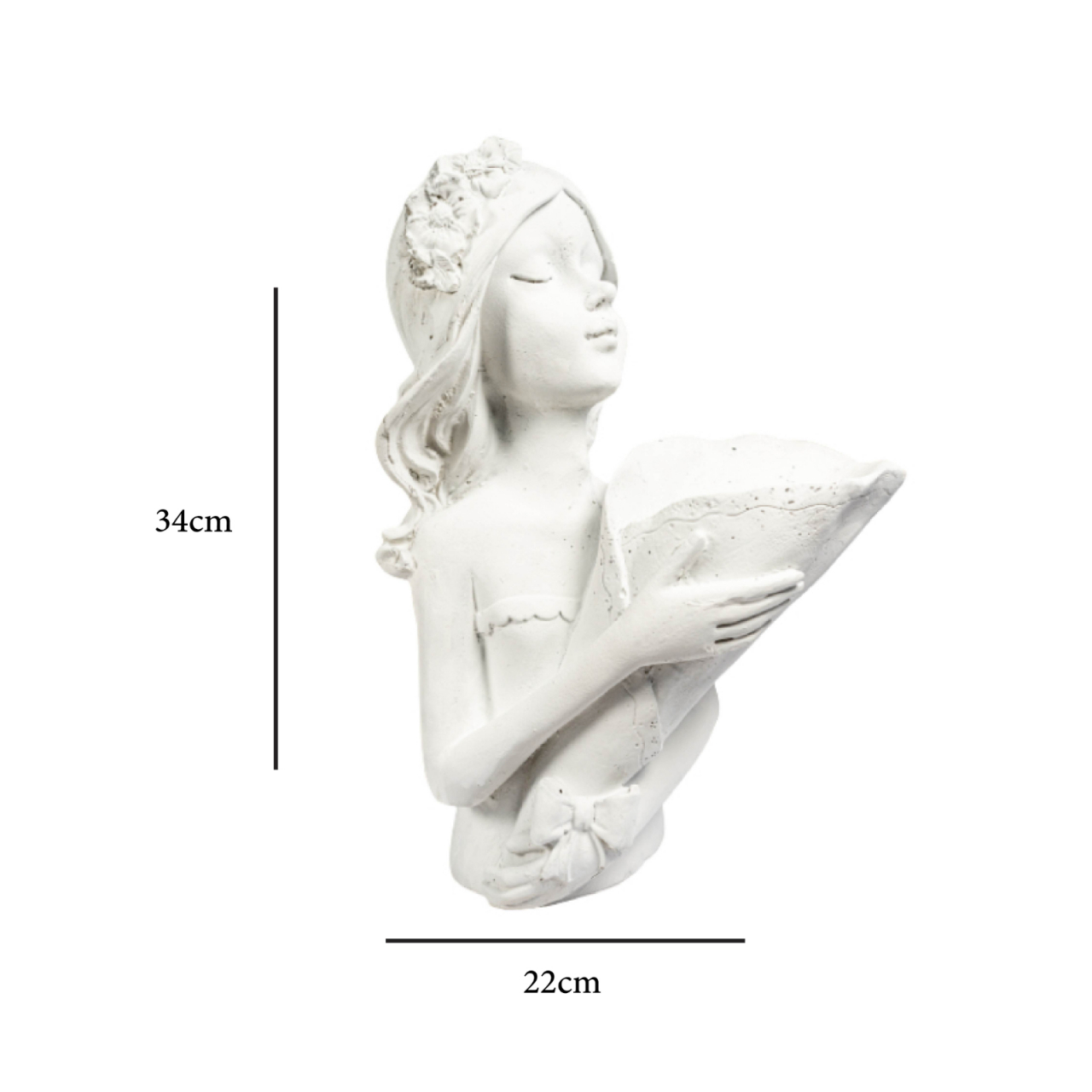 Vaza Lady D., alb, 34x20x16 cm [5]