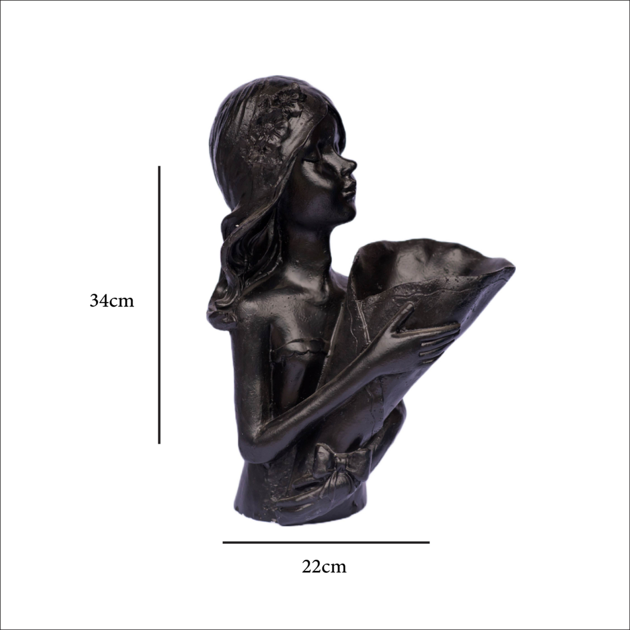 Vaza Lady D., negru, 34x22x22 cm [6]