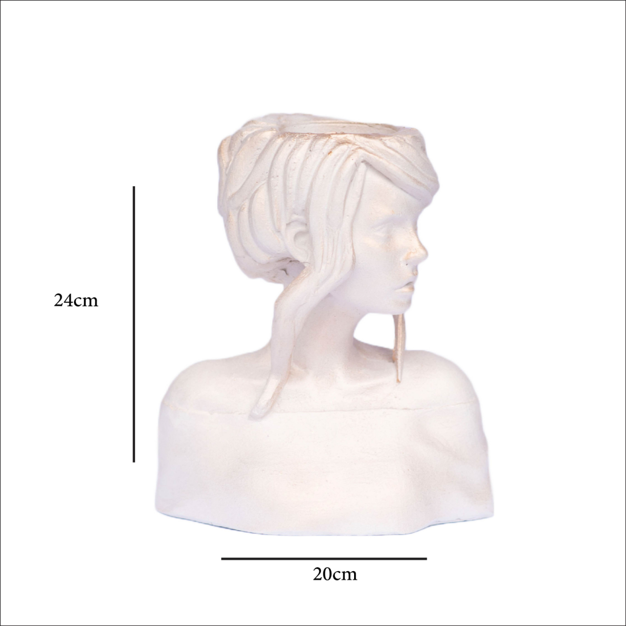 Vaza Mira, alb-auriu perlat, 24x20x12 cm [6]