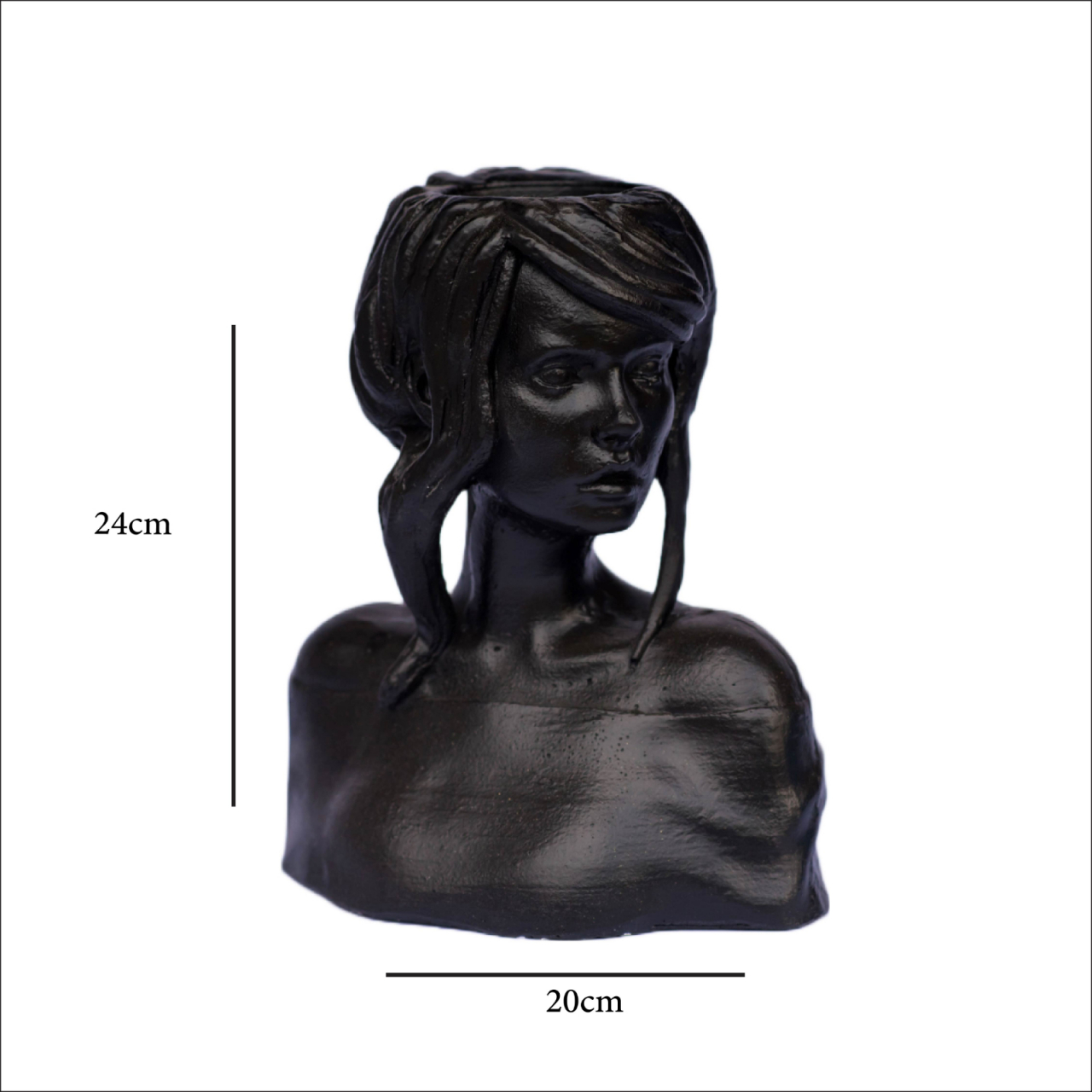 Vaza Mira, negru, 24x20x12cm [5]