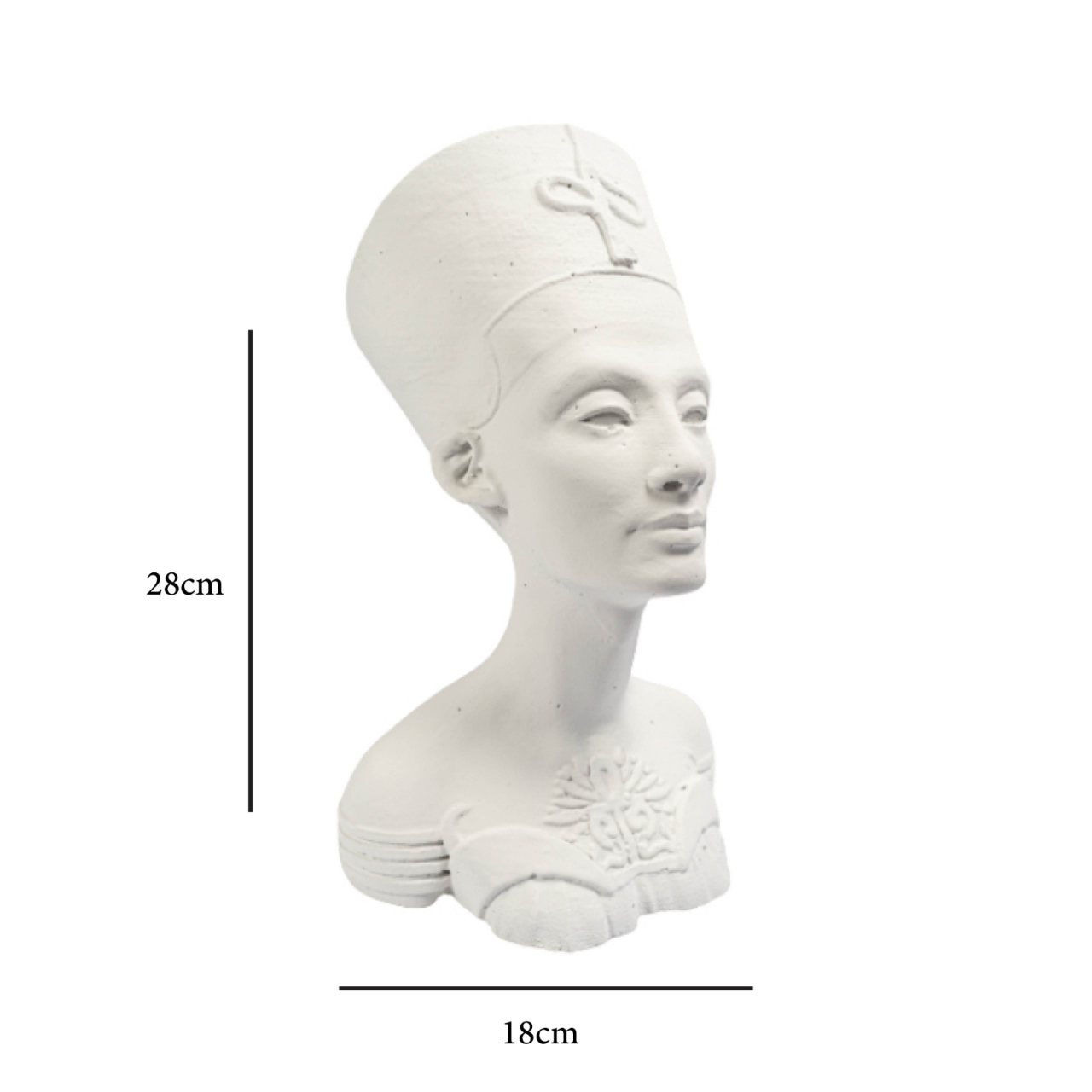 Vaza Nefertiti, alb, 28x18x18cm [5]