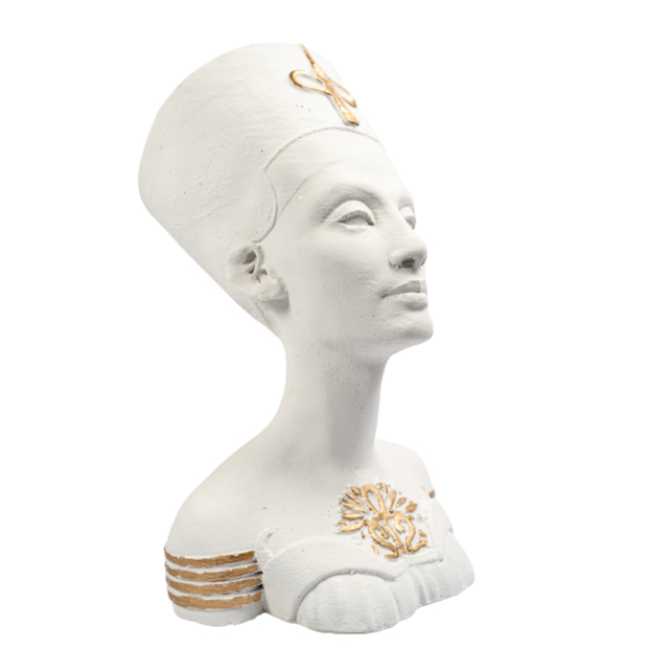 Vaza Nefertiti, alb-auriu, 28x18x18cm [1]