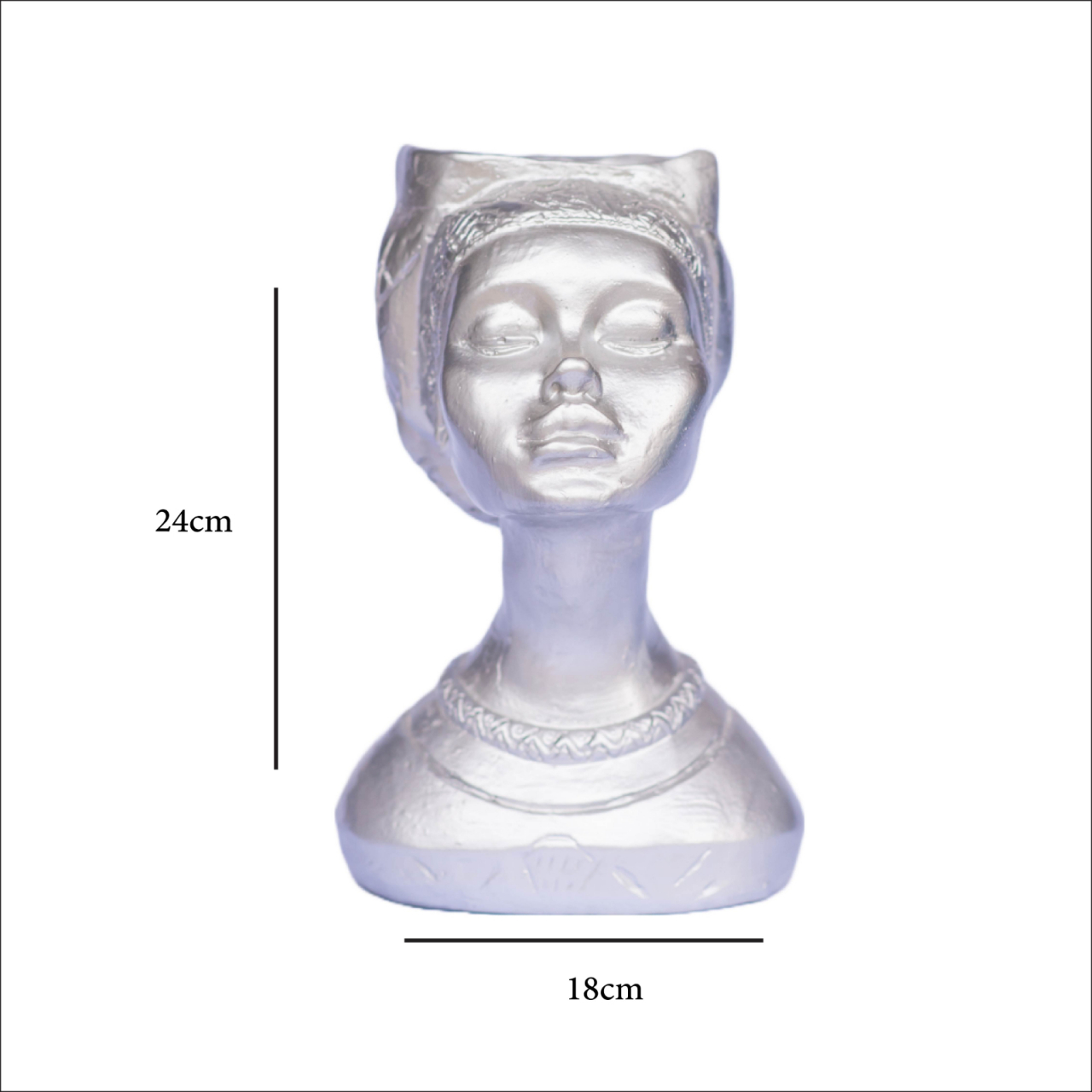 Vaza Printesa africana, argintiu, 24x18x14cm [5]