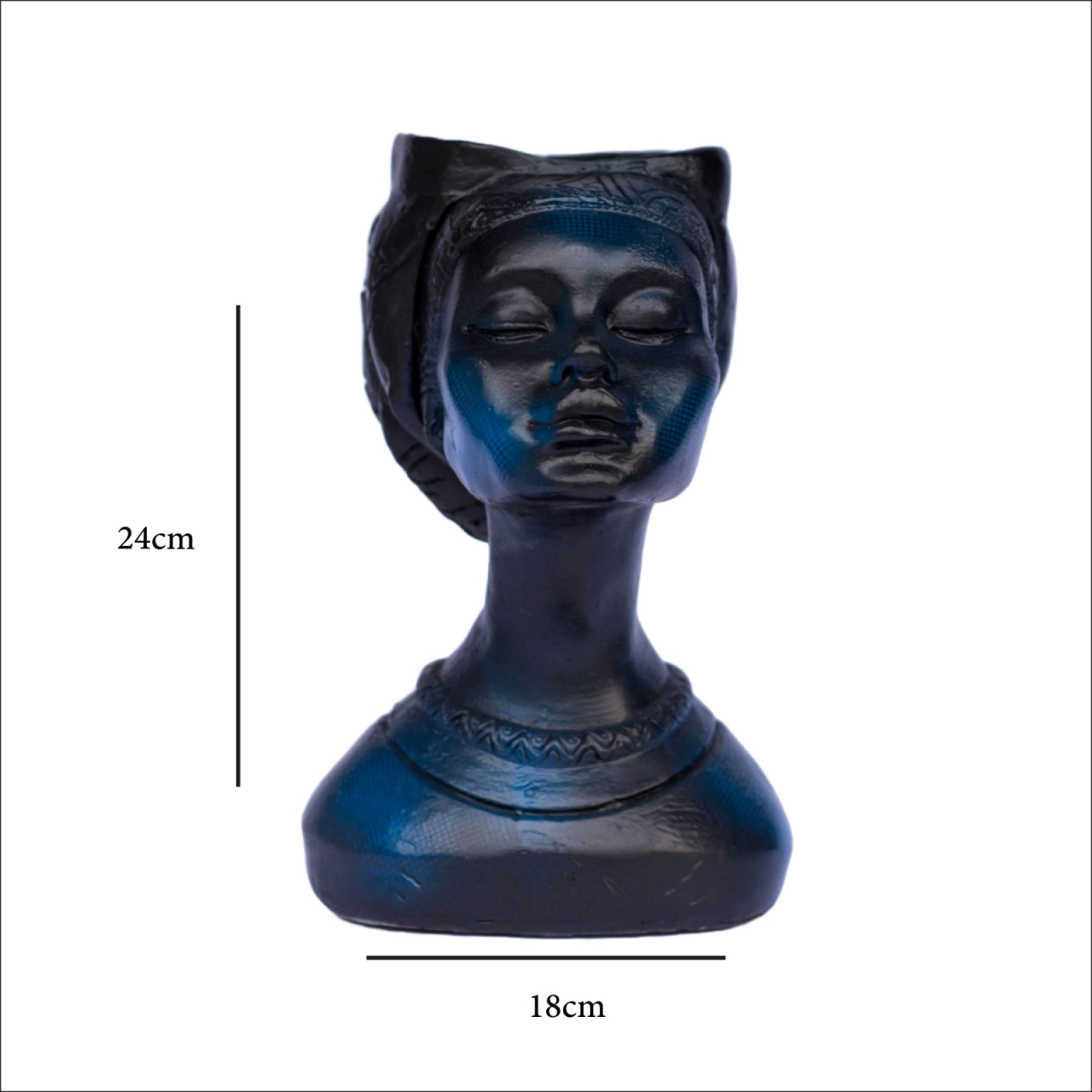 Vaza Printesa africana, negru-albastru, 24x18x14cm [6]