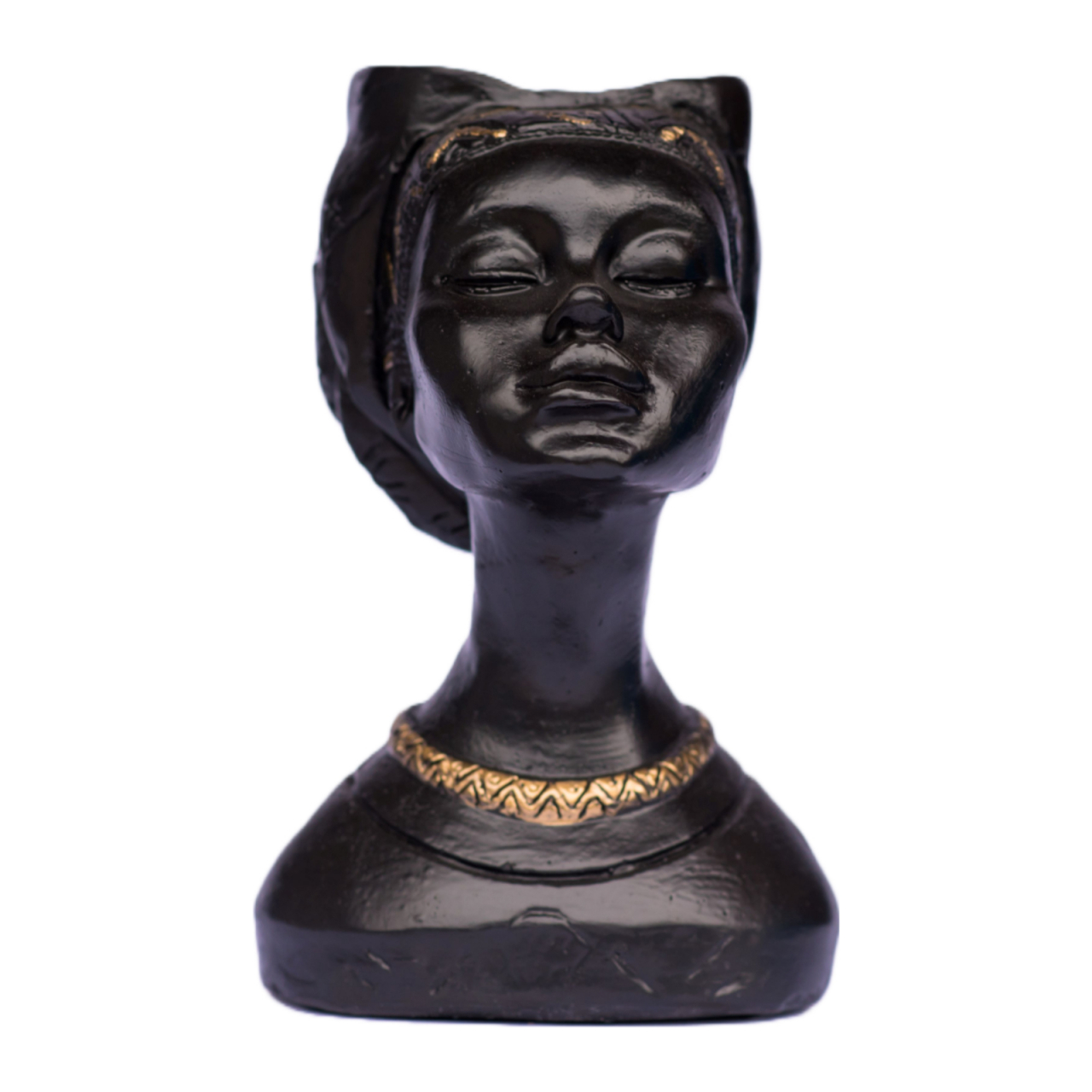 Vaza Printesa africana, negru cu model auriu, 24x18x14cm [3]