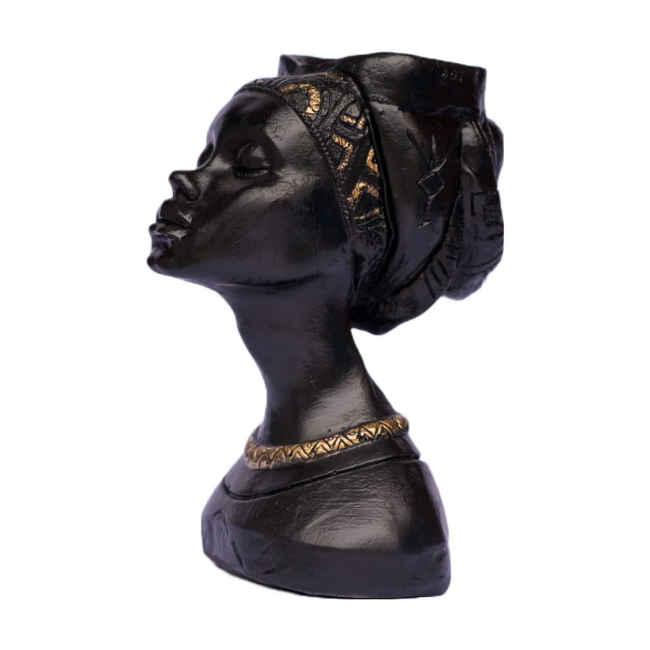 Vaza Printesa africana, negru cu model auriu, 24x18x14cm [1]