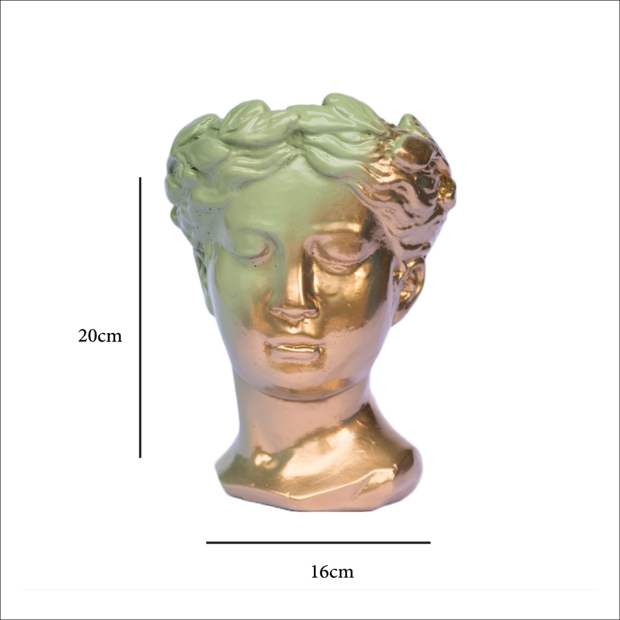 Vaza Venus, auriu-verde maslina, 20x16x16cm [6]