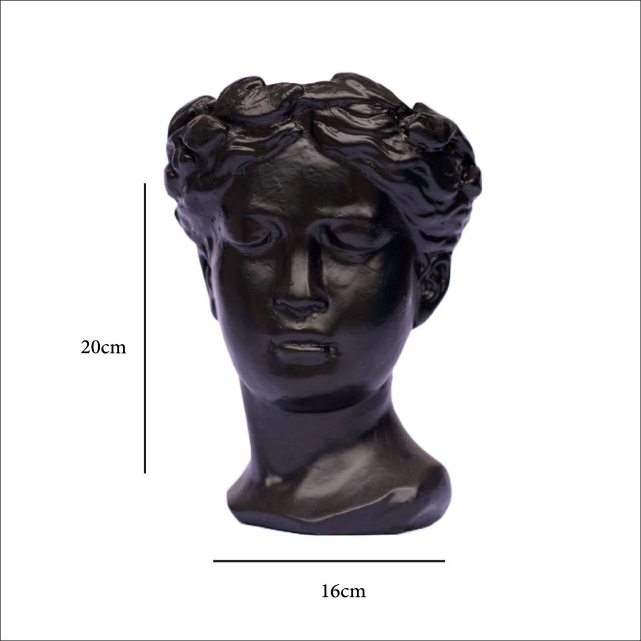 Vaza Venus, negru, 20x16x16cm [4]