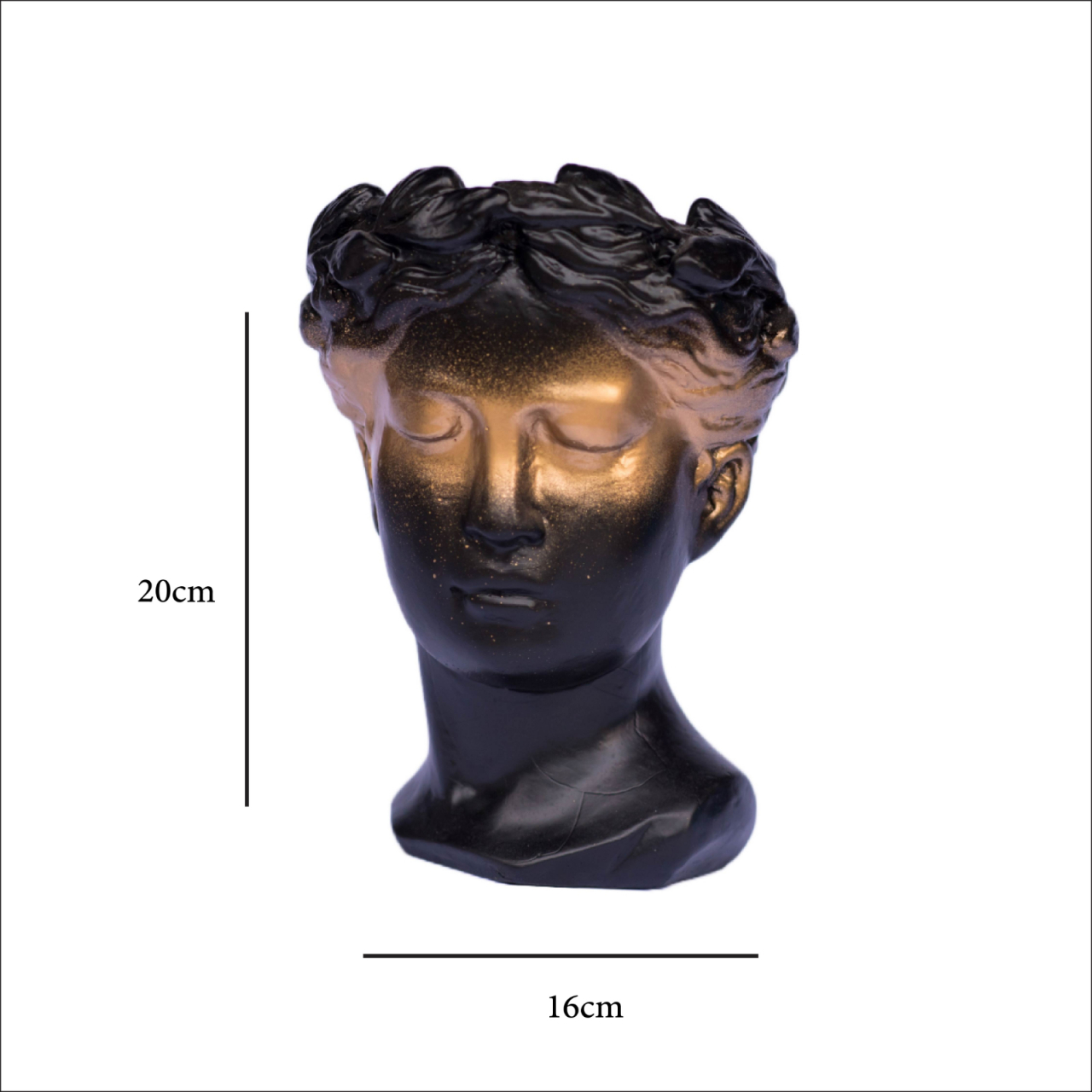 Vaza Venus, negru-auriu, 20x16x16cm [6]