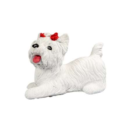 DE GRADINA - Bichon din beton, alb, pentru exterior, 22x17x12 cm