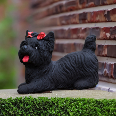 Bichon din beton, negru, pentru exterior, 22x17x12cm [1]