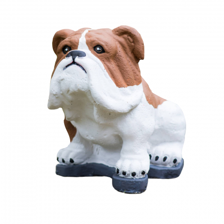 TOATE PRODUSELE - Bulldog din beton, alb-maro, decoratiune gradina, 23x28x17cm