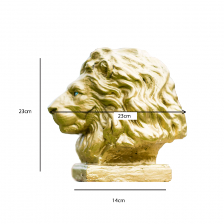 Cap leu auriu, beton, pentru stalpii de la gard, 23x23x21cm [4]