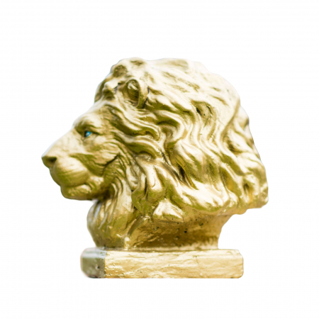 Cap leu auriu, beton, pentru stalpii de la gard, 23x23x21cm [1]